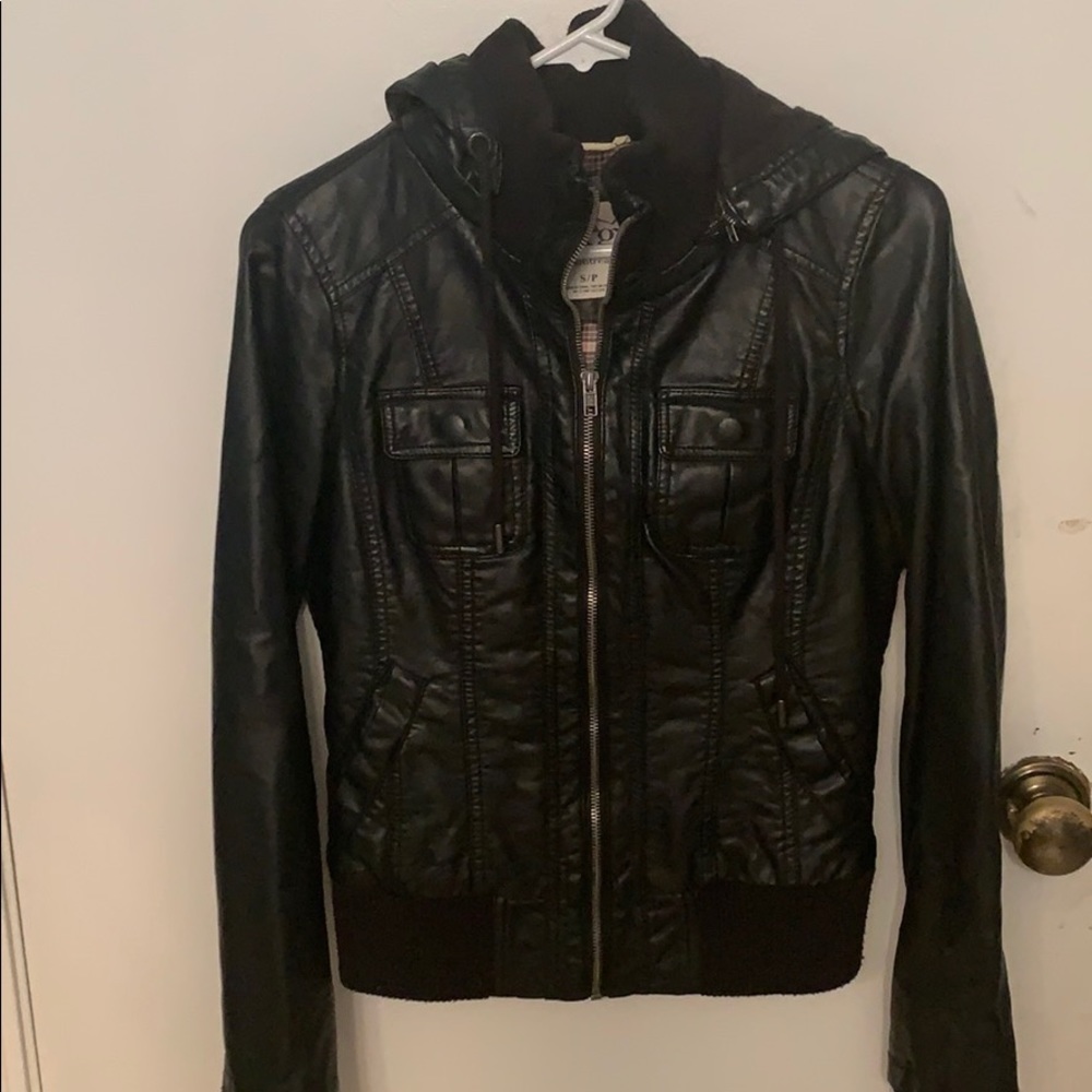 Black leather jacket